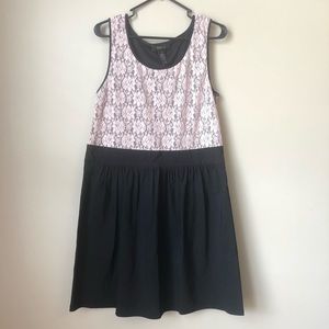 Style Co Pink & Black Lace Dress